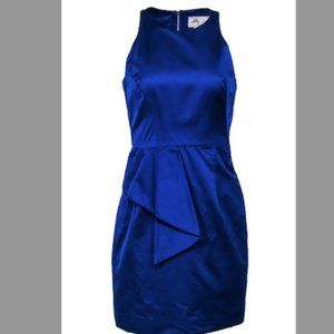 Milly Royal Blue Sheath Dress w/ Asymmetrical Flounce